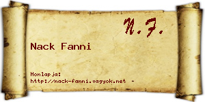 Nack Fanni névjegykártya